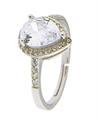 ANELLO KATE GOCCIA BIANCO mm 7X9 OPEN IN ARGENTO 925