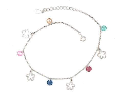 CAVIGLIERA FIORI E PIETRE COLORATE ARG 925