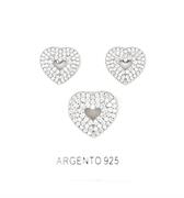 PARURE CUORI TRAFORATI CON ZIRCONI BIANCHI IN ARGENTO 925