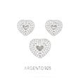 PARURE CUORI TRAFORATI CON ZIRCONI BIANCHI IN ARGENTO 925