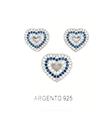 PARURE CUORI TRAFORATI CON ZIRCONI BLU IN ARGENTO 925
