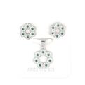 PARURE FIORE TRAFORATO CON ZIRCONI VERDI IN ARGENTO 925