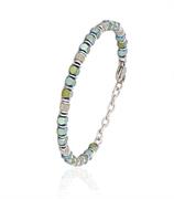 BRACCIALE ACCIAIO CON PEPITE VERDI