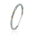 BRACCIALE ACCIAIO CON PEPITE VERDI