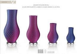 VASO H 31 BICOLOR ROSSO/BLU BASE ARGENTO