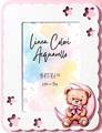 CORNICE LEGNO 13X18 ORSO SOGNI STELLE ROSA