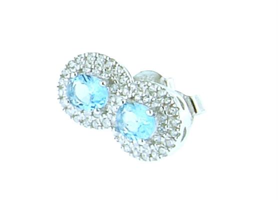 ORECCHINI KATE OVALI 4X5mm ACQUA MARINA ARG 925