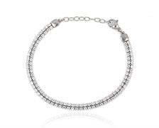 BRACCIALE TENNIS 2FILI ACCIAIO PIETRE BIANCHE