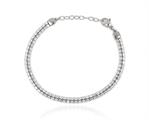 BRACCIALE TENNIS 2FILI ACCIAIO PIETRE BIANCHE