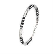 BRACCIALE ACCIAIO CON PIETRE NERE
