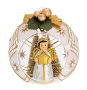 SFERA D. 10 DECO ARGENTO CON ALBERELLI E FIOCCO ANGELO CUO