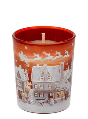 BICCHIERE CON CANDELA PROFUMATA 70gr - PAESAGGIO ROSSO