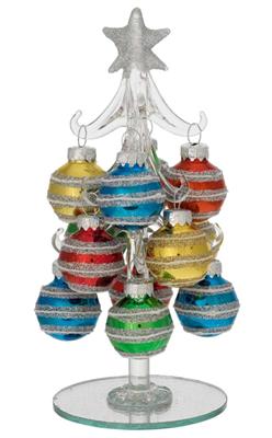 ALBERELLO BIANCO CON SFERE DECORO ARGENTATO
